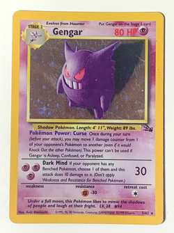 Pokemon TCG Gengar Fossil 5/62 Holo Rare Unlimited Top Loader - Image 2