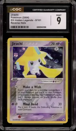 Pokemon Jirachi EX Hidden Legends Reverse Holo Rare #8 CGC 9 Mint - Image 1