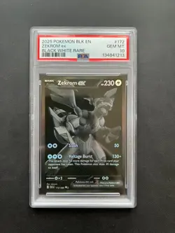 PSA 10 Zekrom EX 2025 Black White Rare Black Bolt BWR 172/086 GEM MINT - Image 1