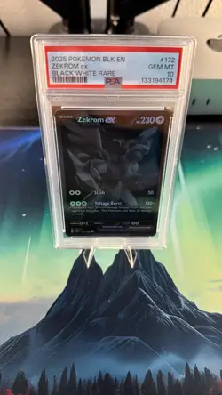 2025 Pokemon BLACK BOLT Eng ZEKROM EX BWR 172/086 PSA 10 GEM MINT - Image 1