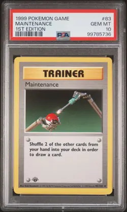 1999 POKEMON BASE SET 1ST EDITION #83 MAINTENANCE PSA 10 - Image 1