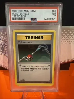 1999 POKEMON SET 1ST EDITION #83/102 MAINTENANCE PSA 7 - Image 1