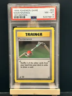 Maintenance 83/102 1st Edition 1999 Pokemon Base Set PSA 8 NM-MT - Image 1