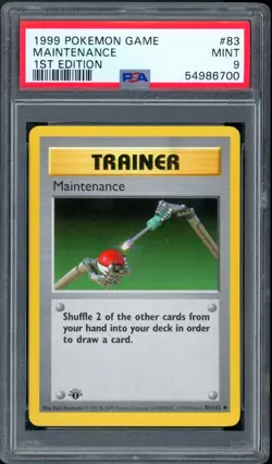 1999 Pokemon 1st Edition - Base Set 83/102 Maintenance Non-Holo PSA MINT 9 - Image 1