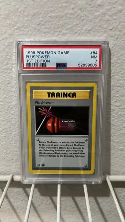 1999 POKEMON BASE SET 1ST EDITION #84 PLUSPOWER PSA 7 - Image 1