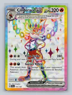 Cinderace ex Ultra Rare SV07: Stellar Crown 157/142 NM - Image 1