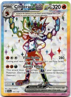 Cinderace ex - Ultra Rare SV07: Stellar Crown 157/142 NM - Image 1