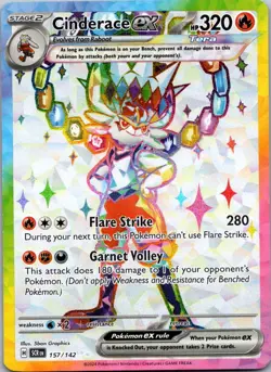 Cinderace ex 157/142 SV07: Stellar Crown Ultra Rare Holo NM - Image 1