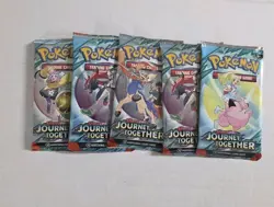 POKEMON TCG SCARLET & VIOLET JOURNEY TOGETHER SEALED BOOSTER 4 PACK LOT - Image 1