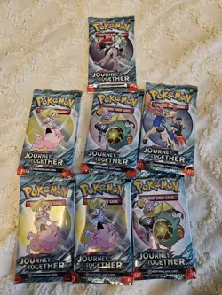 Pokemon TCG Journey Together Booster Pack Lot Scarlet & Violet 7x English Packs - Image 1