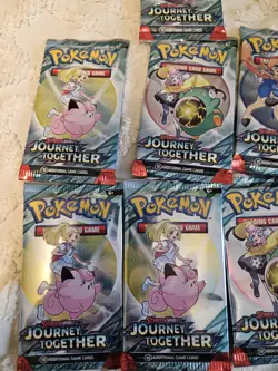 Pokemon TCG Journey Together Booster Pack Lot Scarlet & Violet 7x English Packs - Image 2
