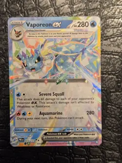Pokemon Vaporeon ex 023/131 Sv: Prismatic Evolutions Holo Double Rare TCG NM+ - Image 3