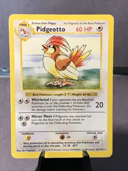 Pokemon TCG Pidgeotto Base Set Shadowless Rare 22/102 VTG 1999 WOTC LP/MP - Image 1