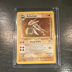 Pokemon Kabutops Fossil Holo Rare Card 9/62 60 HP Unlimited 1999 TCG - Image 1