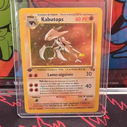 Pokemon Kabutops Fossil 9/62 Holo Rare 1st Edition French 60 HP Card 1999 - Image 1