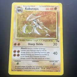 Kabutops 9/62 Fossil Holo Rare Pokemon Card vintage - HP - Image 1