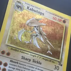 Kabutops 9/62 Fossil Holo Rare Pokemon Card vintage - HP - Image 2