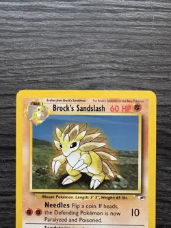 Pokemon TCG Brock's Sandslash Gym Heroes Unlimited Card 23/132 Regular Rare - Image 2