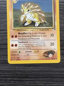Pokemon TCG Brock's Sandslash Gym Heroes Unlimited Card 23/132 Regular Rare - Image 3
