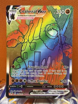 2020 Pokemon Card Vivid Voltage Coalossal Vmax Rainbow Rare 189/185 NM + 1364 - Image 1