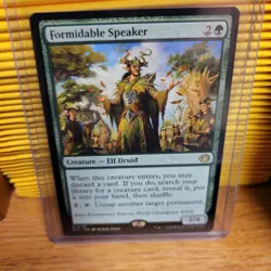 Magic: The Gathering Formidable Speaker Green Creature card. From pack to sleeve - Image 1
