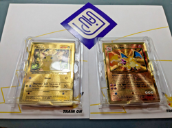 Pokemon Celebrations Gold Metal Charizard & Pikachu Cards 25th Anniversary Set - Image 1