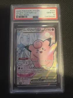 PSA 10 Lillie's Clefairy ex 173/159 Sv09 Journey Together Pokemon Card - Image 1
