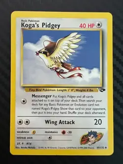 Pokemon TCG Koga's Pidgey Card 49/132 Gym Challenge VLP - Image 1