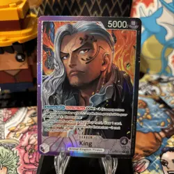 One Piece Card Game King OP08-057 L Leader Alternate Art Parallel - Image 1