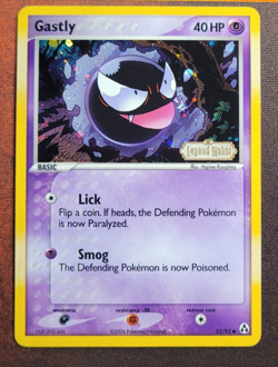Pokemon Gastly Reverse Holo Stamped Card 52/92 Legend Maker Series - Image 1