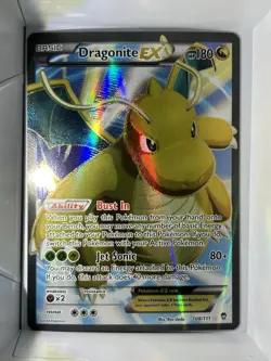Pokemon Dragonite EX Ultra Rare Full Art Holo 108/111 XY Furious Fists Card - Image 1
