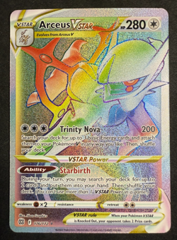 Arceus VSTAR Rainbow SWSH Brilliant Stars 176/172 Pokemon Card TCG NM - Image 1