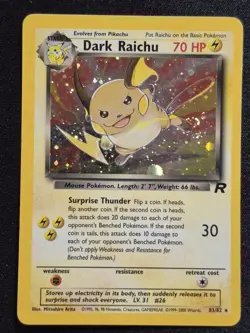 Pokemon Dark Raichu 83/82 - Team Rocket Holo - Pokemon Card - HP - Image 1