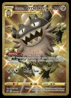 Pokemon Cards Galarian Perrserker 205/192 Rebel Clash Secret Rare NM - Image 1