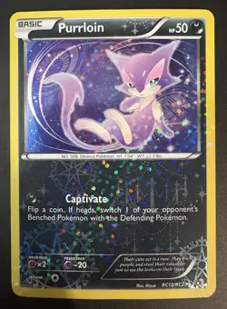 Purrloin RC13/RC25 Pokemon Legendary Treasures Radiant Collection Card Dmg - Image 1