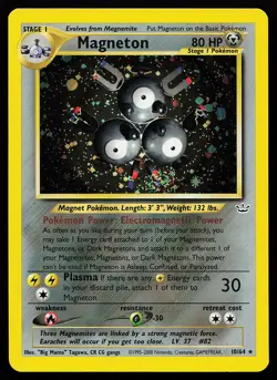 Magneton 10/64 Holo Rare Neo Revelation Pokemon Card small dent - Image 1