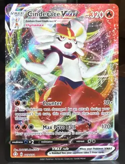 Pokemon TCG Cinderace VMAX 019/072 Shining Fates Ultra Rare (Full Art) Holo Card - Image 1