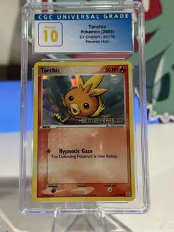 CGC PRISTINE 10 Torchic EX Emerald Reverse Holo Stamped Pokemon Card POP 5 - Image 4