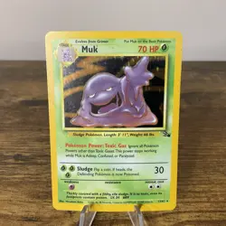 Pokemon TCG Muk Holo Rare Card 13/62 Fossil - Image 1