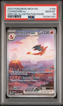 2023 POKEMON MEW EN-151 SPECIAL ILLUSTRATION RARE #199 CHARIZARD EX PSA 10 - Image 1