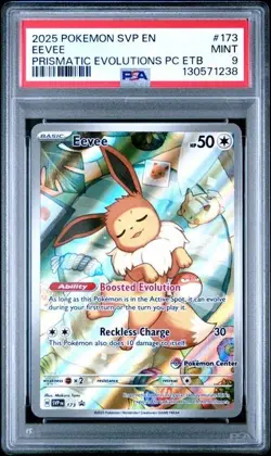 Pokemon TCG Eevee 173 Holo Promo Prismatic Evolutions Pokemon Center ETB, PSA 9 - Image 1