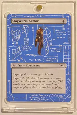 SLAGWURM ARMOR (MRD) MTG Magic BLUEPRINT Hand Painted Altered Extended Full Art - Image 1