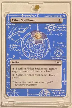 AETHER SPELLBOMB (MRD) MTG Magic BLUEPRINT Hand Painted Altered Extended Art - Image 1