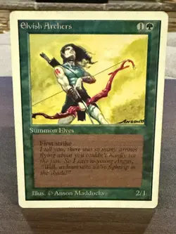 Elvish Archers Unlimited Green Rare Vintage MTG: Magic The Gathering LP - Image 1