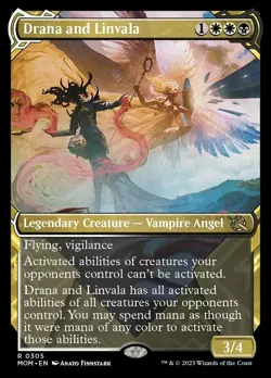 1x Drana and Linvala - Foil - Showcase Light Play MTG Magic - Kid Icarus - - Image 1