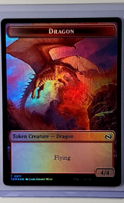 2025 MTG Magic the Gathering TDM Dragonstorm Foil Token #11 Dragon Warrior - Image 1