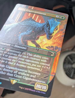 MTG Grim Gigantosaurus, Jurassic World NM FOIL - Image 2