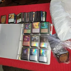 8 Pages of FOILS Cards Collection in Binder. And 1,000 Bulk MTG Lot - Image 1