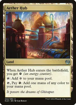 1x Aether Hub - Kaladesh Uncommon Land - MTG NM EDH Magic - MTG_Dom - Image 1