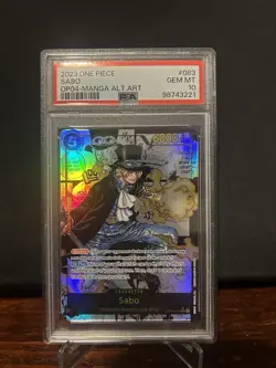 PSA 10 Sabo Kingdoms of Intrigue Manga Card #OP04-083 One Piece English Foil - Image 1